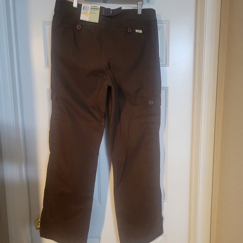 Gander Mountain Cargo‎ Pants Womens 14R Chocolate Brown Ripstop Boot Cut Outdoor